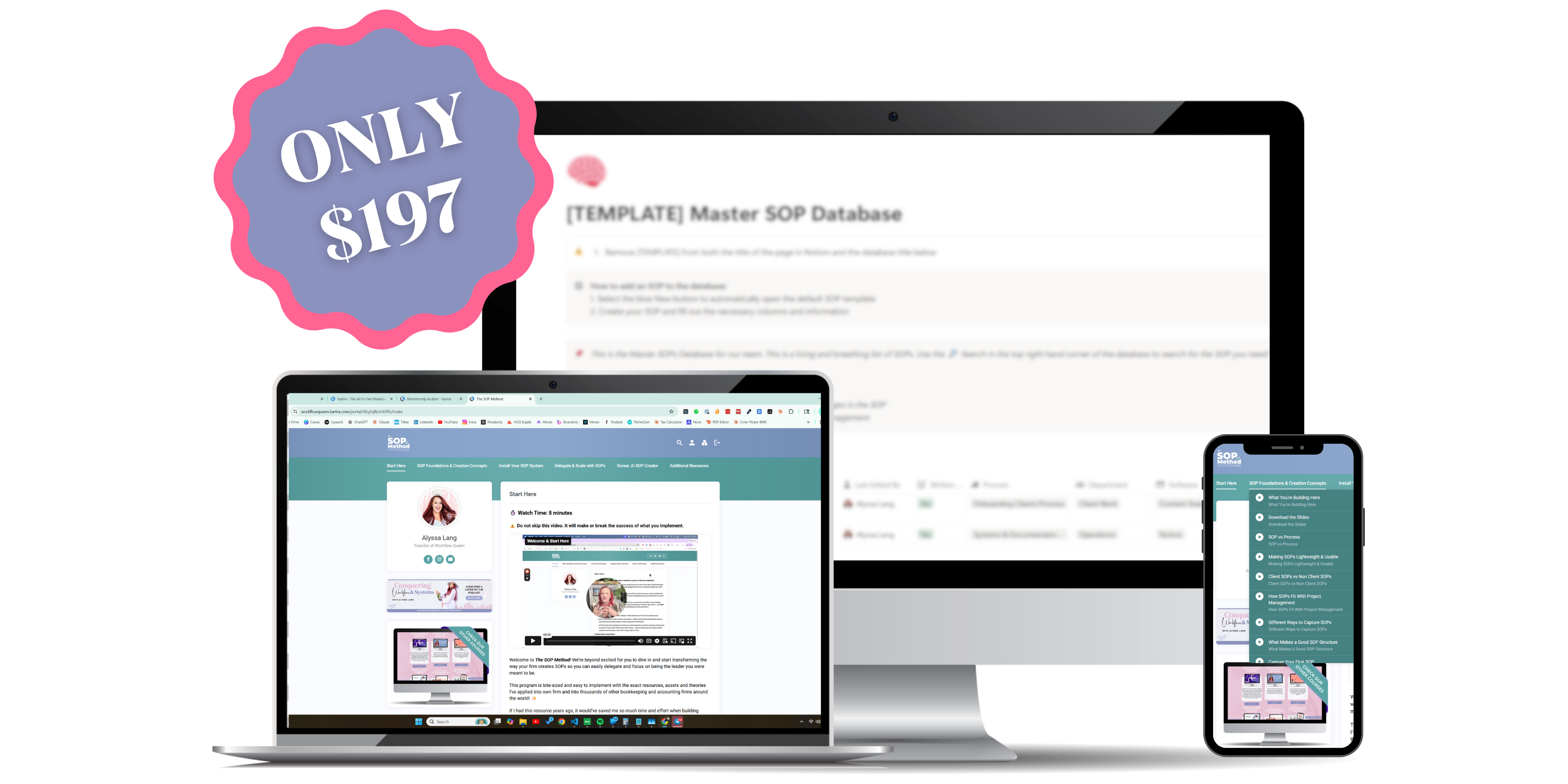 The SOP Method course portal, database, and templates